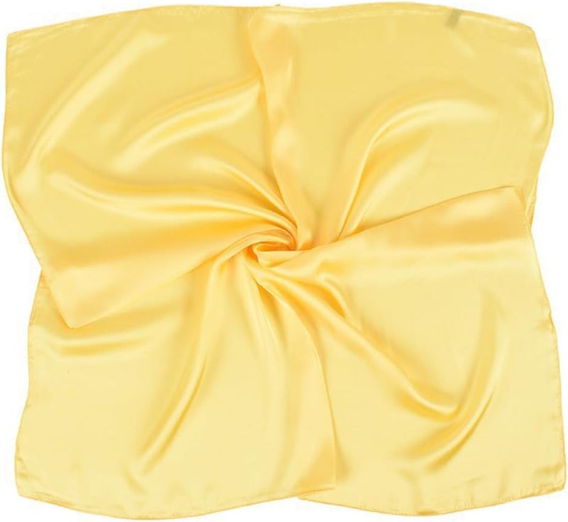 Chung Women's Square Satin Scarf 27.5" Bandanas Solid 50s Retro Neck Scarves Emulation Silk Handbag Hair Ribbons Necktie - Image 3